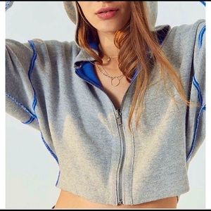 UO Silence + Noise Reversible Cropped Hoodie Jackets Sz Small